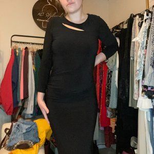 Vintage 90's/Y2K Cut-Out Maxi Dress, by Venus, Size M